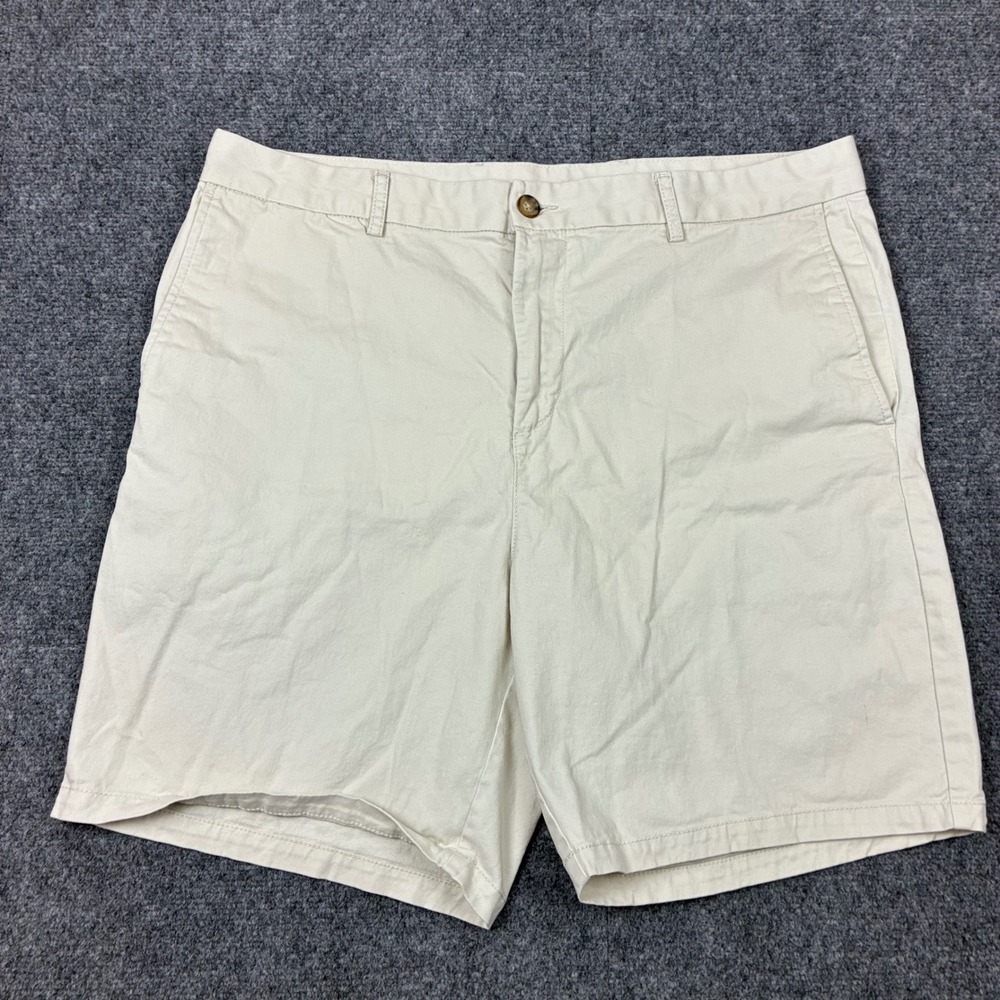 Old Navy Mens Size 40W Slim Built-In Flex Chino Shorts Beige Flat Front